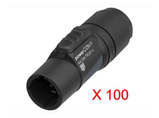 NEUTRIK &bull; Boite de 100 fiches male powerCON true one IP65 d&eacute;mont&eacute;e s&eacute;rie TOP
