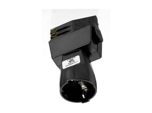 Global Trac Pro adaptateur rail 3 allumages avec fiche Shuko 16 A noir