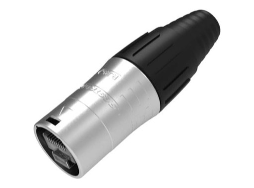 SEETRONIC Serie 01 &bull; Fiche porte-c&acirc;ble adapt&eacute;e au RJ45 normal&blind&eacute;, inox, pour c&acirc;ble 5-7,5 mm