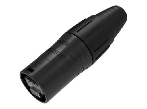 SEETRONIC Serie 01 &bull; Fiche porte-c&acirc;ble adapt&eacute;e au RJ45 normal&blind&eacute;, noir, pour c&acirc;ble 5-7,5 mm