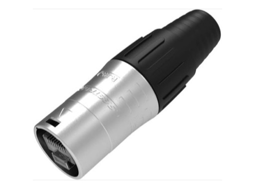 SEETRONIC Serie 01 &bull; Fiche porte-c&acirc;ble adapt&eacute;e au RJ45 normal&blind&eacute;, inox, pour c&acirc;ble 7,5-9 mm