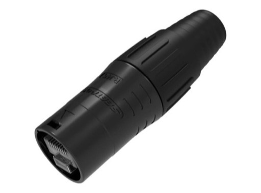 SEETRONIC Serie 01 &bull; Fiche porte-c&acirc;ble adapt&eacute;e au RJ45 normal&blind&eacute;, noir, pour c&acirc;ble 7,5-9 mm