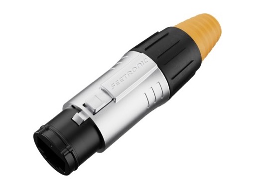 SEETRONIC Serie 02 &bull; Fiche porte-c&acirc;ble RJ45 femelle IP65, chrome, CAT5E, pour c&acirc;ble 5-7 mm