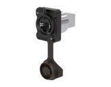 SEETRONIC Serie 02 &bull; Embase metal noir RJ45 CAT5E Travers&eacute;e de panneau - RJ45 haut IP65 & airproof-connecteurs-rj45
