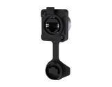 SEETRONIC Serie 02 &bull; Embase metal noir RJ45 CAT5E Travers&eacute;e de panneau - connecteur 2x4broches IP65 & airproof-connecteurs-rj45