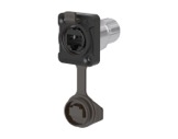 SEETRONIC Serie 02 &bull; Embase metal noir RJ45 CAT6A PoE++ Travers&eacute;e de panneau - RJ45 IP65 & airproof-connecteurs-rj45