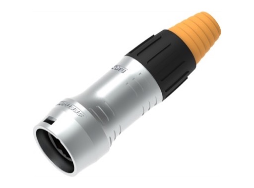 SEETRONIC Serie 05 &bull; Fiche porte-c&acirc;ble IP65 adapt&eacute;e au RJ45 femelle, chrome, pour c&acirc;ble 5-7 mm