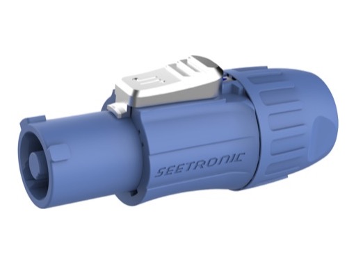 SEETRONIC &bull; Fiche d&rsquo;alimentation Power Twist bleu IN