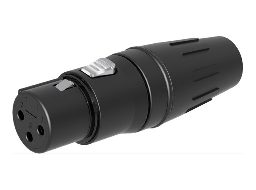 SEETRONIC Serie H &bull; XLR3 Fiche femelle inox noir contacts or