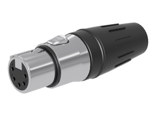 SEETRONIC Serie H &bull; XLR5 Fiche femelle inox contacts or