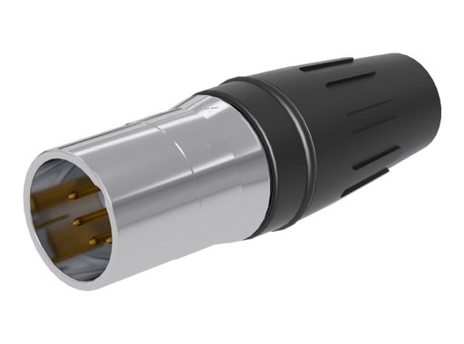 SEETRONIC Serie H &bull; XLR5 Fiche m&acirc;le inox contacts or