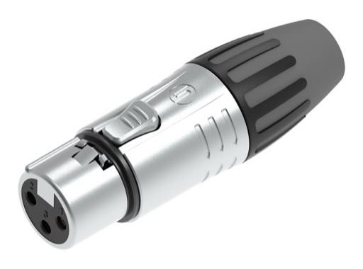 SEETRONIC Serie M &bull; XLR3 Fiche femelle chrome contacts argent