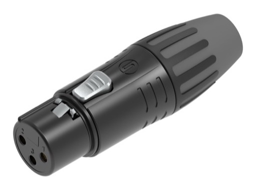SEETRONIC Serie M &bull; XLR3 Fiche femelle noir contacts argent