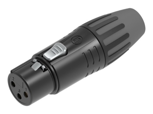 SEETRONIC Serie M &bull; XLR3 Fiche femelle noir contacts or