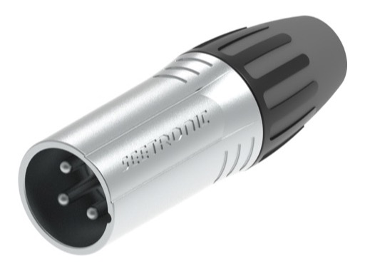 SEETRONIC Serie M &bull; XLR3 Fiche m&acirc;le chrome contacts argent