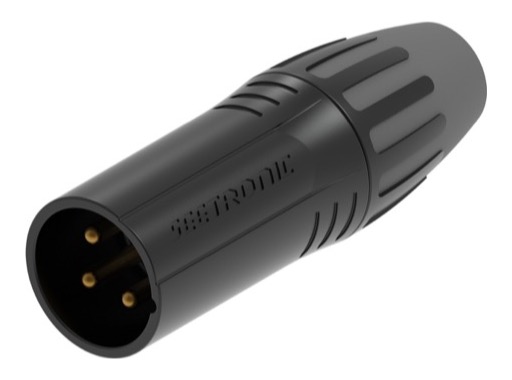 SEETRONIC Serie M &bull; XLR3 Fiche m&acirc;le noir contacts or