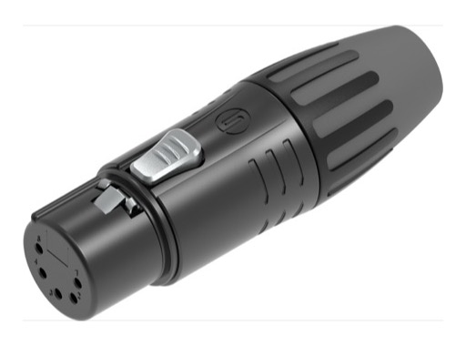 SEETRONIC Serie M &bull; XLR5 Fiche femelle noir contacts or