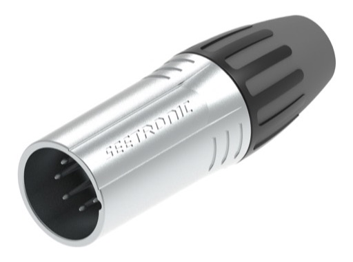 SEETRONIC Serie M &bull; XLR5 Fiche m&acirc;le chrome contacts argent