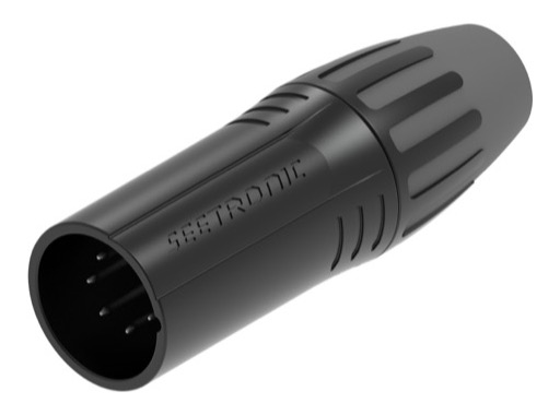 SEETRONIC Serie M &bull; XLR5 Fiche m&acirc;le noir contacts argent