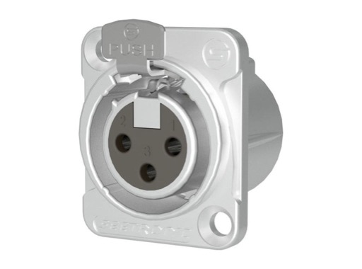 SEETRONIC Serie M &bull; XLR3 Embase femelle chrome contacts argent