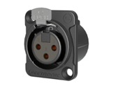 SEETRONIC Serie M &bull; XLR3 Embase femelle noir contacts or-connecteurs-xlr