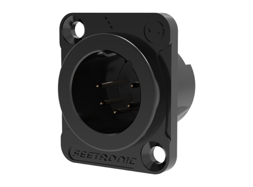 SEETRONIC Serie M &bull; XLR5 Embase m&acirc;le noir contacts or