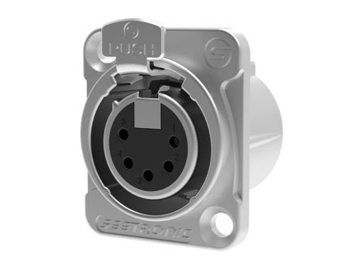 SEETRONIC Serie M &bull; XLR5 Embase femelle chrome contacts argent
