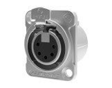 SEETRONIC Serie M &bull; XLR5 Embase femelle chrome contacts argent-connecteurs-xlr