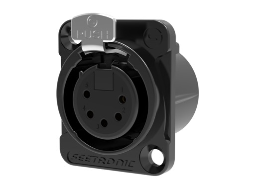 SEETRONIC Serie M &bull; XLR5 Embase femelle noir contacts or