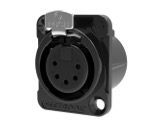 SEETRONIC Serie M &bull; XLR5 Embase femelle noir contacts or-connecteurs-xlr