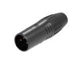 SEETRONIC Serie W &bull; XLR3 fiche m&acirc;le noir contacts or IP65-connecteurs-xlr