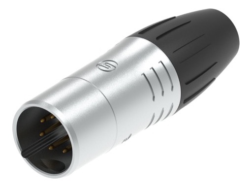 SEETRONIC Serie W &bull; XLR5 fiche m&acirc;le chrome contacts or IP65