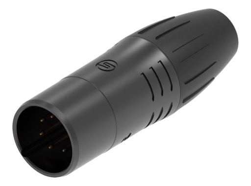 SEETRONIC Serie W &bull; XLR5 fiche m&acirc;le noir contacts or IP65
