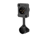 SEETRONIC Serie W &bull; XLR3 embase m&acirc;le noir contacts or IP65-connecteurs-xlr