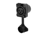 SEETRONIC Serie W &bull; XLR3 embase femelle noir contacts or IP65-connecteurs-xlr