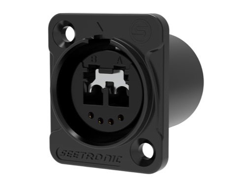 SEETRONIC &bull; Embase noir travers&eacute; fibre optique Dual LC