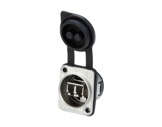 SEETRONIC &bull; Embase nickel travers&eacute; fibre optique Dual LC IP65-connecteurs-fibre-optique