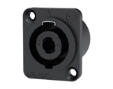 SEETRONIC &bull; Embase m&acirc;le 4 poles plastique noire pour haut parleur-connecteurs-haut-parleur