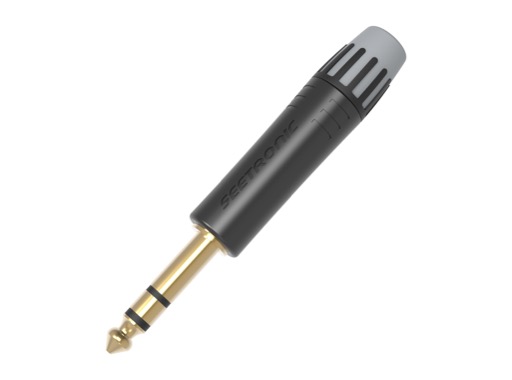 SEETRONIC &bull; Jack 6.35 stereo noir contact or pour cable 4-7mm