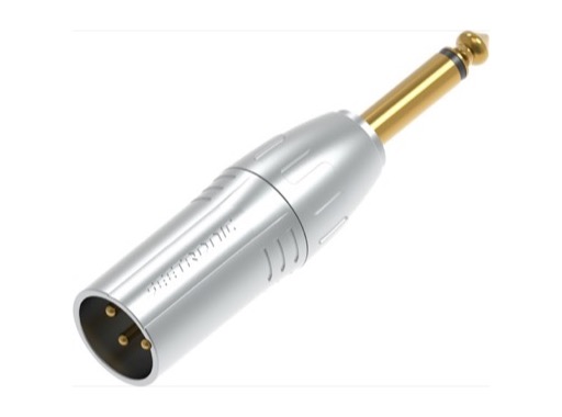 SEETRONIC &bull; Adaptateur m&eacute;tal XLR3 m&acirc;le - jack 6.35mm mono m&acirc;le