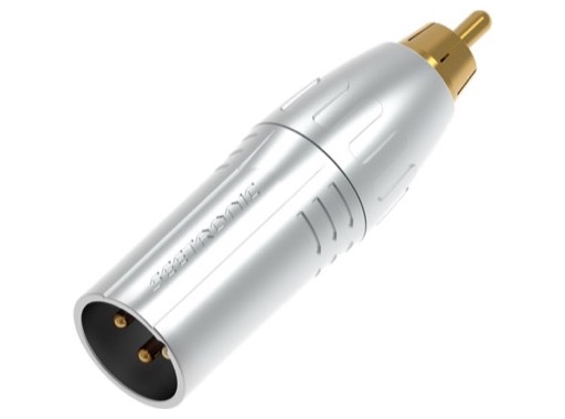 SEETRONIC &bull; Adaptateur m&eacute;tal XLR3 m&acirc;le - RCA m&acirc;le