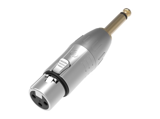 SEETRONIC &bull; Adaptateur m&eacute;tal XLR3 femelle - jack 6.35mm mono m&acirc;le