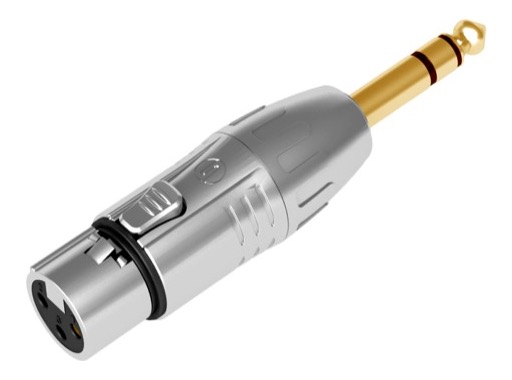 SEETRONIC &bull; Adaptateur m&eacute;tal XLR3 femelle - jack 6.35mm stereo m&acirc;le