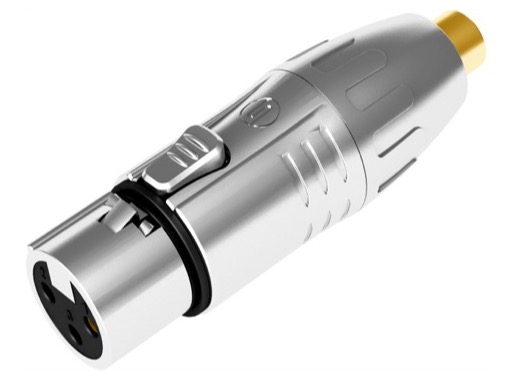 SEETRONIC &bull; Adaptateur m&eacute;tal XLR3 femelle - RCA femelle