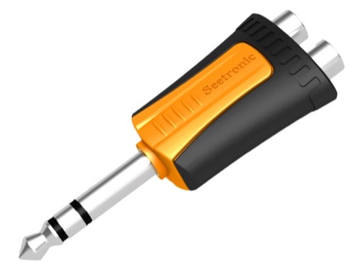 SEETRONIC &bull; Adaptateur Plastic jack 6.35mm m&acirc;le - 2 RCA femelles