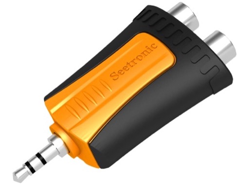 SEETRONIC &bull; Adaptateur Plastic jack 3.5mm m&acirc;le - 2 RCA femelles