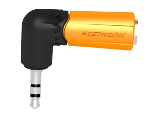 SEETRONIC &bull; Adaptateur Plastic jack 3.5mm m&acirc;le - jack 3.5mm femelle angle droit