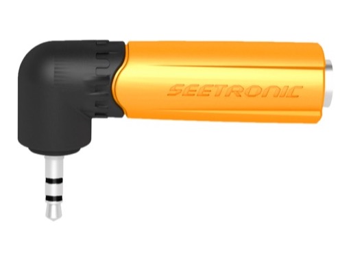 SEETRONIC &bull; Adaptateur Plastic jack 3.5mm m&acirc;le - jack 6.35mm femelle angle droit