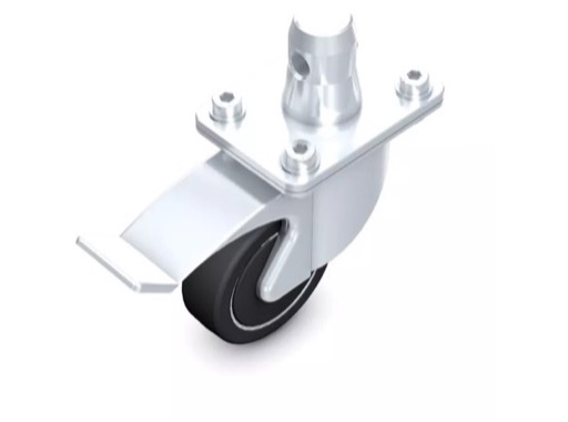 QUICKTRUSS &bull; Roue frein&eacute;e avec demi connecteur m&acirc;le pour s&eacute;ries M100, M290 et M390