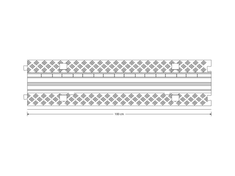 PROTRUSS • Passage de câbles 2 canaux 1000 x 250 x 45 mm